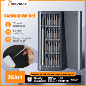 25 in 1 Precision Screwdriver Set Portable Light Weight Screwdriver Kits Magnetic Screw Driver Bits Hex Bit Handle Digital Laptop Mobile Phone Repair Screwdrive Kit Tools
