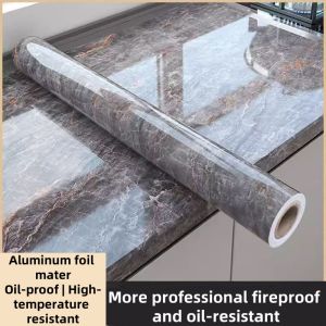 Marble Kitchen Waterproof And Oil-proof Stickers Thickened High Temperature Resistant Table Top Desktop Cabinet Wallpaper Self-adhesive Oil-proof Stickers