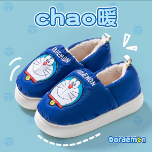 Warm Cotton Slippers Womens Autumn Winter High Heel 2024 New Indoor Home Thick Bottom Plush Outdoor Wear Postpartum Shoes Men