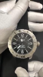 MAX Legend Watches Silver Steel Case Black Dial Mens Silicone Strap Watch 44mm 5-MAX675