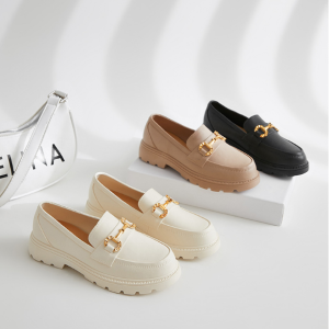 รองเท้าบู๊ทส์กันฝนพื้นหนา รองเท้าลำลองแบบสวมสบาย พื้นนุ่ม กันลื่น ฤดูใบไม้ผลิและฤดูใบไม้ร่วง รองเท้าเดินทางแบบสวมสบาย สไตล์อังกฤษ