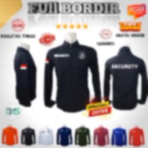 KAOS KERAH SECURITY LOGO PUTIH LENGAN PANJANG FULL BORDIR | BAJU SATPAM | BAJA SECURITY MURAH BKS