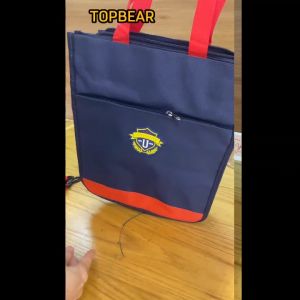 Túi đi học thêm cho bé  túi học phụ đạo  bé trai bé gái TOPBEAR  túi vải đeo chéo đi học thêm  trẻ em từ lớp 1 đến lớp 9 chất dày 2 ngăn rộng và 2 túi bên hông để bình nước.