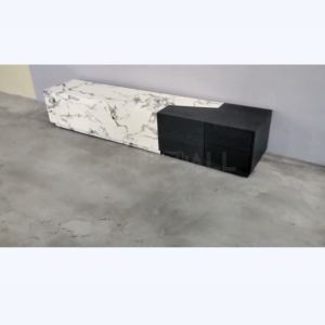 Furnimall Light Luxury 6.5 Feet TV cabinet Marble Pattern/ 200cm Almari TV/ 6.5Kaki Kabinet TV/Rak tv kayu/ TV Console