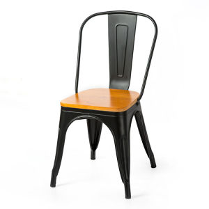 Casual Style Solid Wood And Iron Art Dining Chairs for Home Use Music Bar Restaurant Barbecue Hot Pot Restaurant Leisure Backless Stools