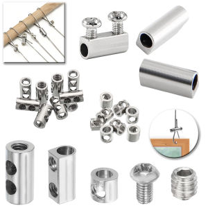 5/10PCS Steel Wire Rope Cable Clamp Metal Copper Clip Adjustable Screw Metal Fixture Sling Fastener Accessories for 1-4mm