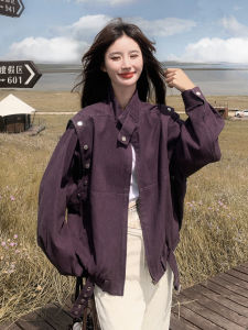 Removable-Sleeve Design Purple Jacket Cool Sweet Style Womens Fashionable American Miniature Coat Autumn New Arrival