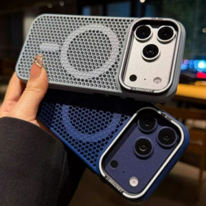 Heat Dissipate Magnetic Case For iPhone 17 16 15 14 13 Pro Max Plus For Magsafe Wireless Charging Shockproof Cover Cameara Stand