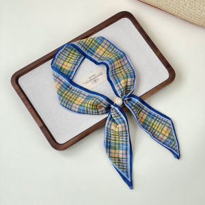 XUELINLU | Pearl Trimmed Narrow Silk Scarf