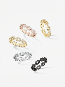 HEFANG Jewelry | Chain Design Stacking Ring XS