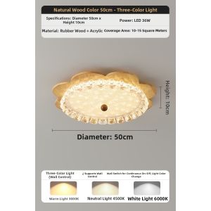 LANGSHANGZHAOMING | Retro Walnut Creative High-End Circular Full Spectrum Eye-Protective Ceiling Light