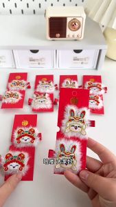 daidai (Ready Stock) 2Pcs/Set Chinese Style New Year Embroidered Red Hair Clip Cute Girl Bangs 中国风新年刺绣红色发夹侧边刘海夹过年喜庆发卡头饰