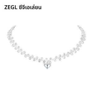 สร้อยคอหัวใจสีขาว ZEGL แฟชั่นสำหรับผู้หญิง โซ่กระดูกไหปลาร้า ดีไซน์เรียบง่าย สไตล์ฤดูร้อน เครื่องประดับที่หรูหราและทันสมัย