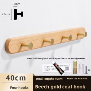 INNDUN | No-Drill Wooden Coat Hook