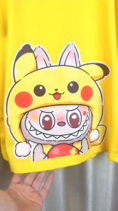 Kaos Boneka Labubu Perempuan Anak & Dewasa Bahan Katun Tebal Lembut & Adem