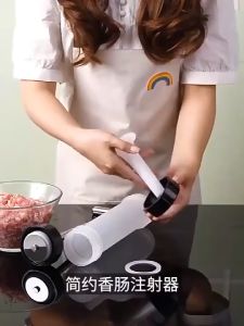 Alat Cetak Pengisi Pembuat Sosis Manual Plastik HomeMade 3 Corong Sausage Meat Maker Injector Gun Stuffing Machine