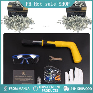 100PCS Steel Nail Gun Manual Mini Rivet Ceiling Wall Tool Anchor Trough Device Home Nail Rivet Gun Household Wall Fastener Set