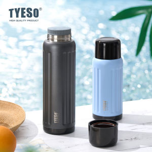 TYESO | TYESO 500/750ml Insulated Bottle 304 Stainless Steel Striped Sports Flask Keep Cold & Hot Vacuum Water Bottles for Men & Women