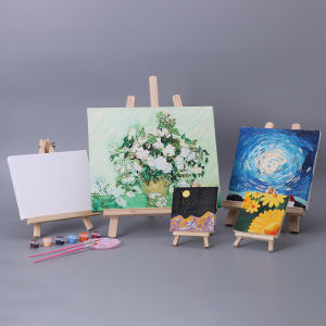 [ReadyStock] Oil Painting Wooden Table Easel Stand (27X50CM) Wood Display Stand Art Painting Drawing Easel Stand