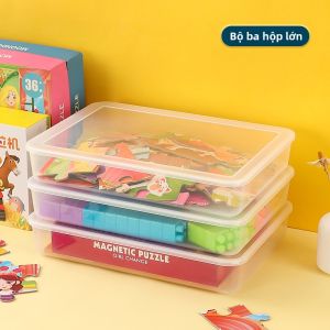 MRUN | Hộp Lưu Trữ Nhựa Trong Suốt Đựng Đồ Chơi và Mảnh Ghép