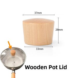 Real Wood Handle for Shang Hai Style Flat Bottomed Pan Single Handle Replacement Handle for Japanese Style Milk Pan Accessories