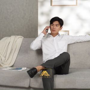 ALZURA - Celana formal slimfit - Celana bahan pria - Dark Grey