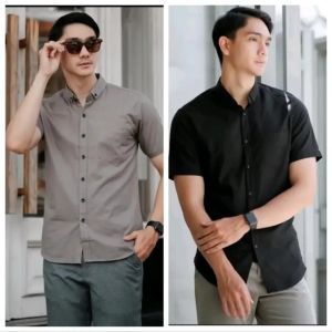 PAKET HEMAT KEMEJA 2 PCS HARGA 50RIBUAN|KEMEJA POLOS PAKET 2PCS HARGA MURAH LENGAN PENDEK