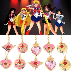 อะนิเมะ Tsukino Usagi กระต่ายน้อยพวงกุญแจ Transformer Moon Messenger Mizuno Ami Hino Rei บทบาทเล่นจี้เครื่องประดับสร้อยคอ