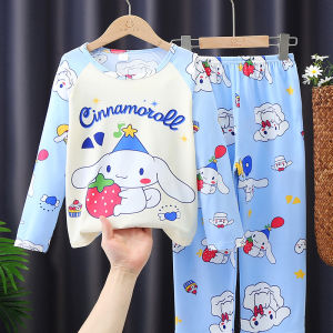 Spring Autumn Long Pajamas Boys Sleepwear Childrens Home Clothes Cartoon Style Comfortable Soft Polyester Fiber Boys Pajamas