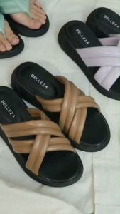 Sandal wanita Belleza type EMMA sandal wedges wanita terbaru sendal slip on tali silang cewek tinggi hak 3.5 cm kekinian