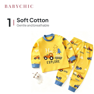 Kids Long Sleeve Long Pants Set 0-5 Years Baju Lengan Panjang Seluar Panjang Button Pyjamas Wear