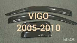 คิ้วกันสาด คิ้วประตู กันสาด คิ้ว ดำทึบ รุ่น 2ประตู+แค๊บ โตโยต้า วีโก้ Toyota Vigo 2005 2006 2007 2008 2009 2010 ใส่ร่วมกันได้