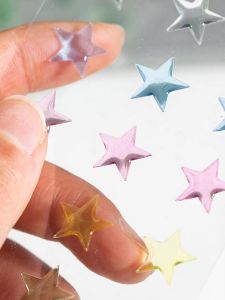 3D Stickers Tea Drop Glue Album Decoration Star Heart Shiny Powder Materials Decorative Adhesive Labels Craft Supplies