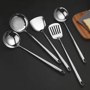 304 Stainless Steel Long Thick Heat-resistant Polished Ladle Cookware Set