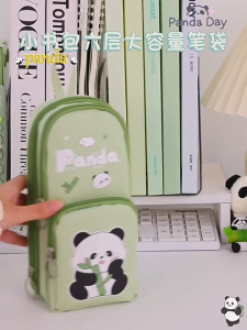 Panda Pen Case Panda Stationery Case Stain Resistant Pencil Case Easy Clean Pencil Case Kawaii Soft Touch Panda Pencil Pouch Unique Durable Panda School Pencil Case Stylish Easy Clean Panda Stationery Case