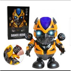 Diskon Mainan Anak Laki Laki Dancing Robot Light and music Dance Hero Berjalan Nyala