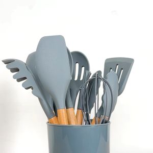 MIISOO 12 in 1 Set Alat Masak Sutil Sodet Silicone Spatula Silikon Tahan Panas Food Grade