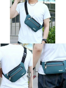 กระเป๋าคาดเอวกันน้ำ กระเป๋าสะพายกันน้ำแบบสบาย ๆ กระเป๋าสะพาย สำหรับผู้ชายและผู้หญิง กระเป๋าสะพายหลายสีความจุขนาดใหญ่