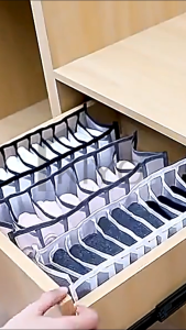KIYO Underwear Organizer Tempat Penyimpanan Kotak Kaos Kaki Pakaian Dalam Shorts Bra Storage Box Banyak Sekat