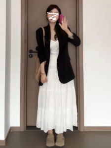 Spring 2024 Womens French Style Tea Break Outfit Set Short Size Sleeveless Vest Top And Halter Skirt Two Piece Suit Casual Sweet