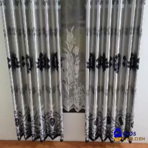 Gorden Jendela Kamar Motif Tulip Mewah Bahan Kain Blackout Import Tebal Model Smokering