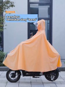 Buatlah lebih besar dan tebal QUANYAN Jas hujan motor full body PVC XXXL Warna oranye Panel instrumen visual tahan air dengan kepadatan tinggi Jas hujan wanita motor FULL COVER MOTOR RAINCOAT Sepeda Motor Full Body Raincoat Jas Hujan Korea
