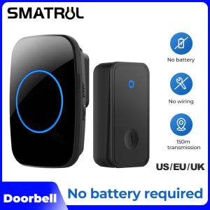 Waterproof Wireless Doorbell 300M Range Smart Home Door Bell 60 musics Battery 1 2 Button AC Electric 1 2 3 Receiver led light for home security office dustproof