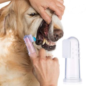 Pet Wonderland Pet Transparent Silicone Finger Toothbrush Cat Dog Soft Cleaning Finger Cover