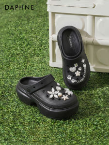 Daphne | Height-Increasing Breathable Womens Black Sandals