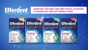 Viên Sủi Efferdent Làm Sạch Hàm Giả Răng Giả Khay Niềng Hàm Duy Trì Khí Cụ Nha Khoa Tháo Lắp