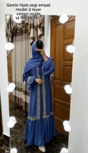 Gamis Cerutybabydoll dewasa  busuy model 2 layar dengan pariasi renda di lengkapi hijab segi empat ukuran 120x120