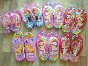sz 21-35 sandal jepit anak cewek karakter rainbow rubbylol frozen pony/sandal jepit anak cewek