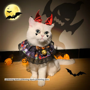 Pet Halloween Neckwarmer Cat Dog Halloween Elements Collar Costume Saliva Towel Small Dog Apron Four Seasons Universal