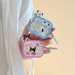 CrashStar 3D Cartoon Cute Square Silicone Soft AirPods Case For AirPods Pro 2 AirPods 1 2 3 InPods 12 i12 Wireless Bluetooth Headset Headphones Earphone Shockproof Cover Casing Shell Hot Sale